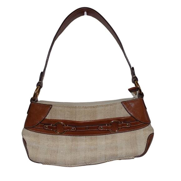 Vintage Etienne Aigner Tan Embossed Leather Purse‎ with Gold Embellishments - Picture 1 of 7